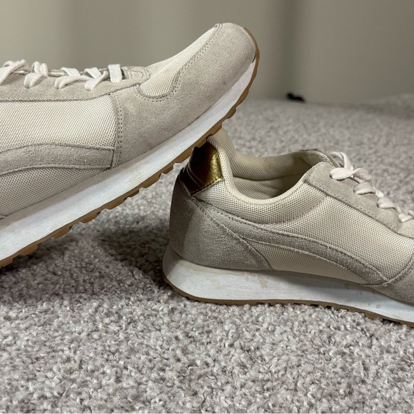 J.Crew Women’s Beige & Gold Retro Sneakers – Size 7 - Picture 3 of 8